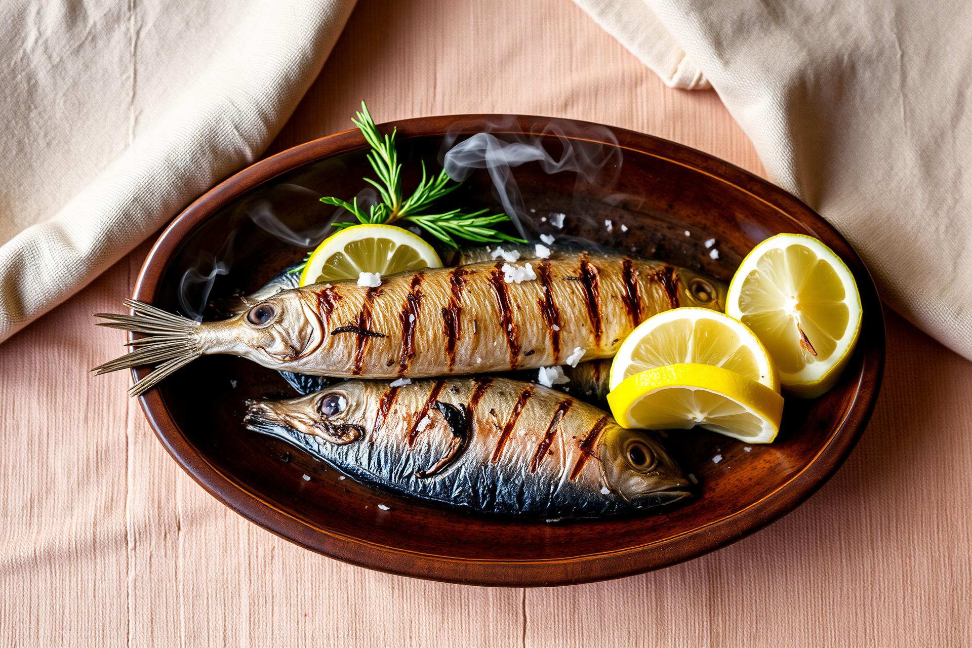 Sardinhas grelhadas na brasa em Armação de Pêra, Algarve